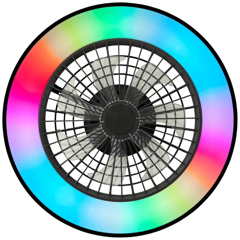 Schwarzer Deckenventilator Mazzaro mit RGB-Lampe - 48cm Brilliant 4004353428449