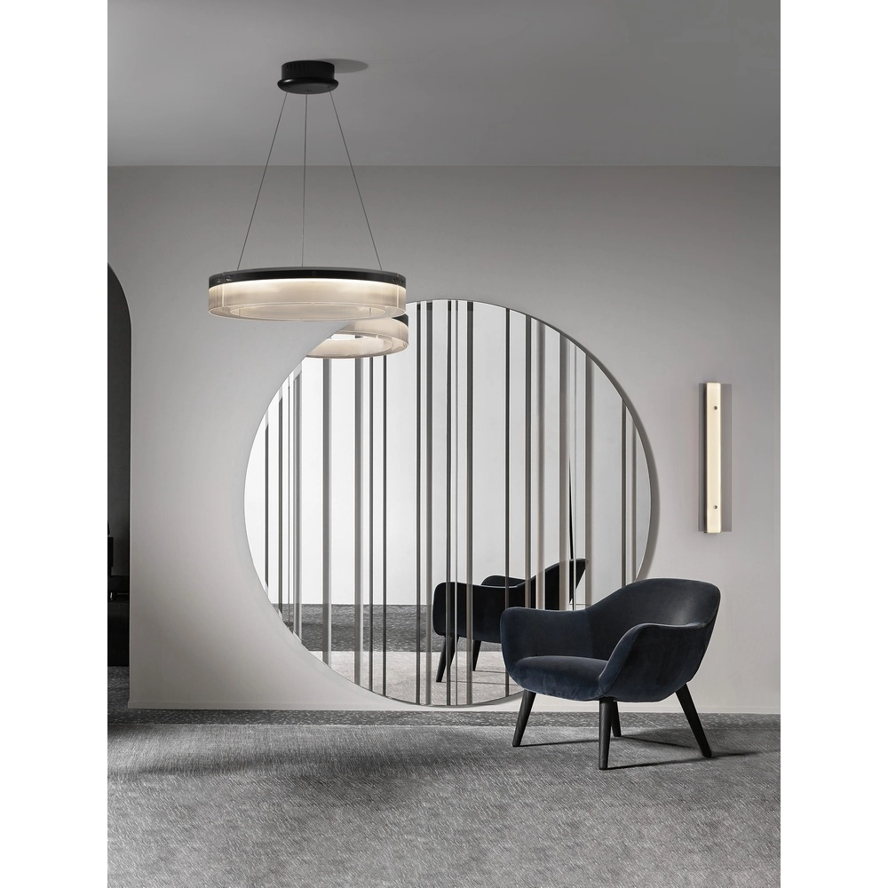 Design-Pendelleuchte Pauline schwarz mit Glas Ø 70cm Lyora 5212017445384