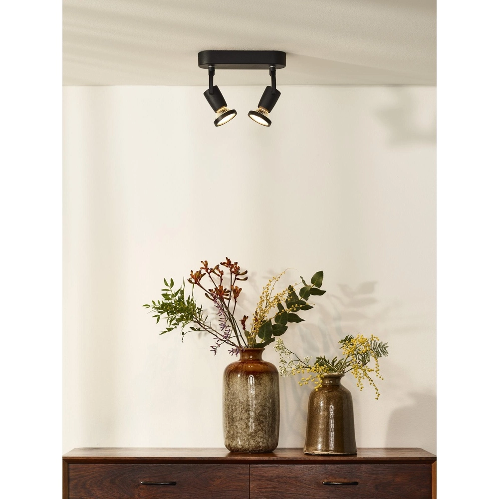 Deckenlampe Jaster-Led 2-Licht Schwarz Lucide 5411212114693