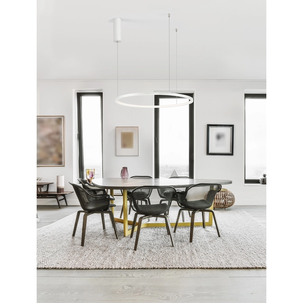 Runde Pendelleuchte Tarquin weiß Ø 60cm Lyora 5212017438256