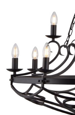 Großer antiker Kronleuchter Cartwheel Ø 89cm Searchlight 5053423158723