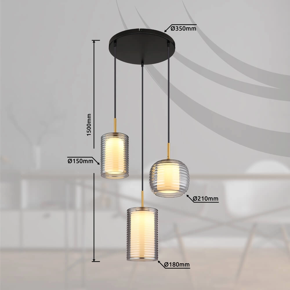 Pendelleuchte Lampigna 3-flammig rund Globo 9007371446889