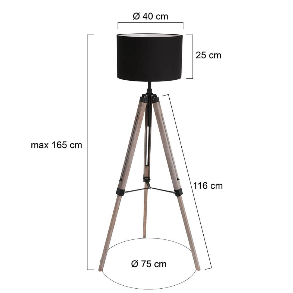 Stativ-Tischlampe Triek schwarze Kapuze Steinhauer 8712746152388