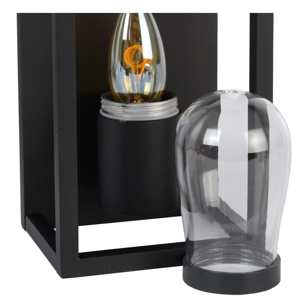 Schwarze Wandlampe Carlyn Einzelbadezimmer IP54 Lucide 5411212271723