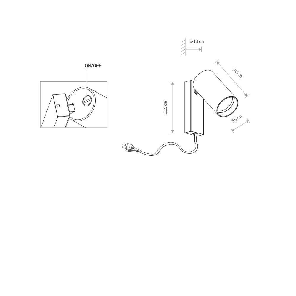 Nachttischlampe Mono Weiß Lyora 5903139777391