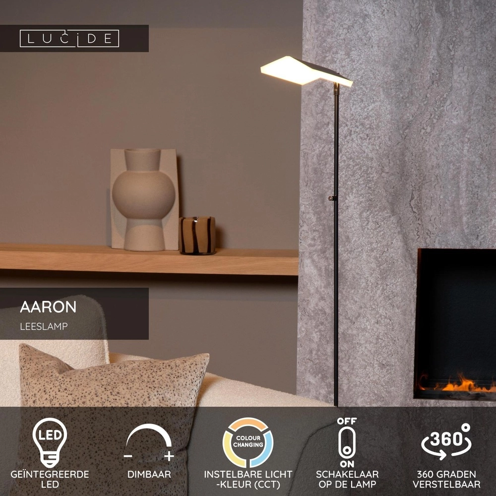 LED-Leselampe Aaron Design Schwarz Lucide 5411212194039