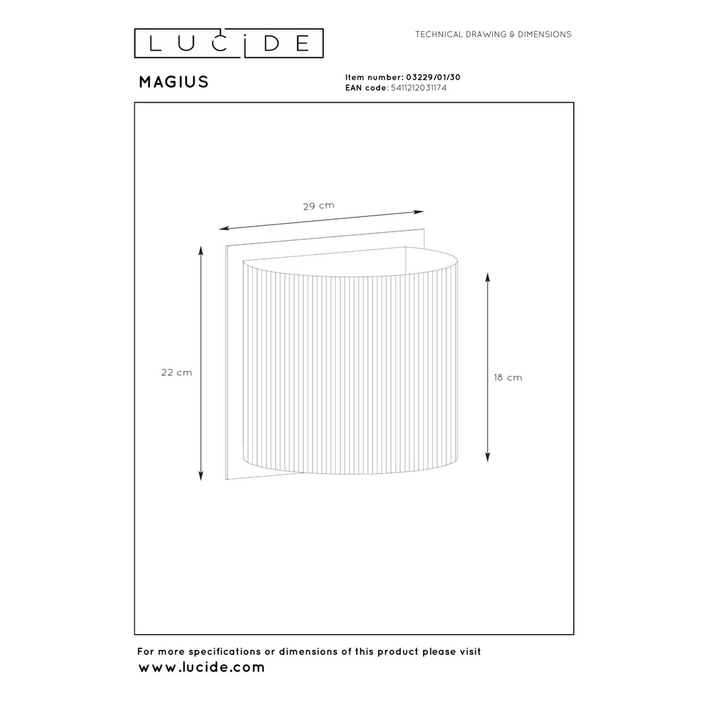 Wandlampe Magius Rattan Lucide 5411212031174
