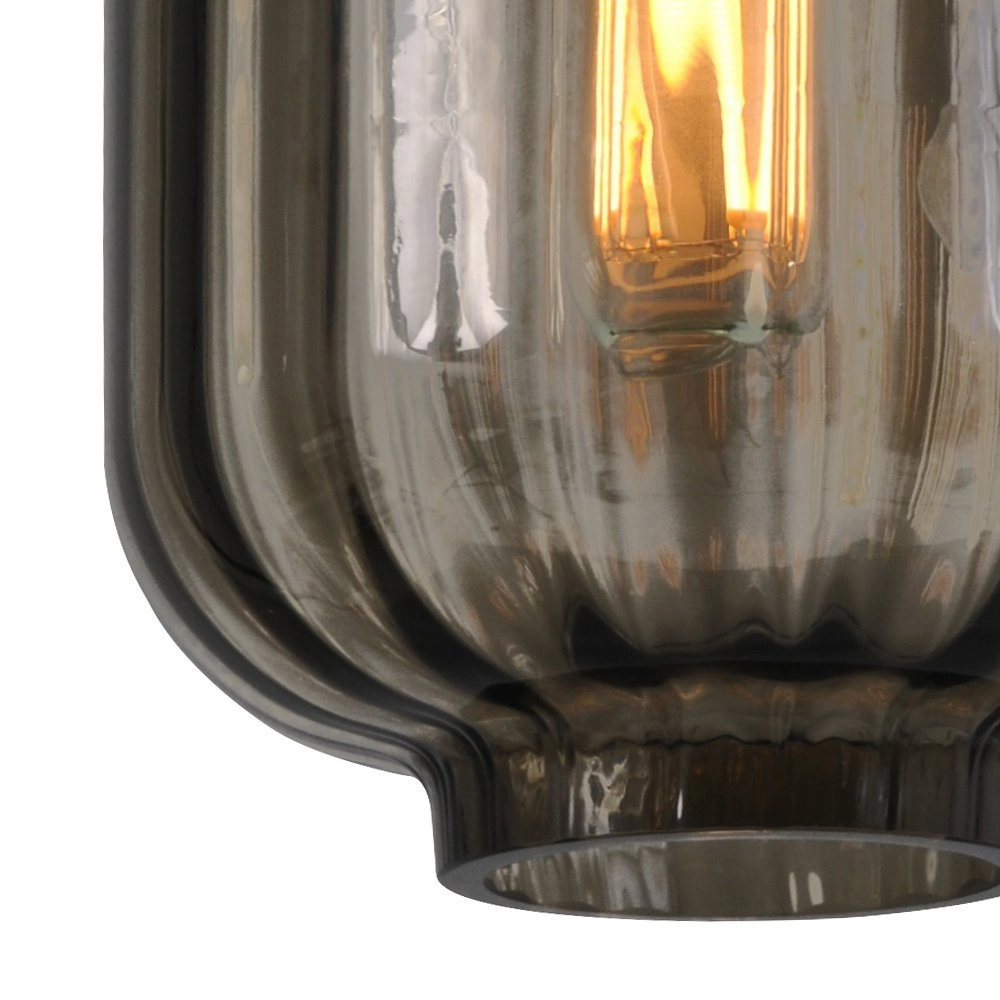 Deckenleuchte Lett lll 20 cm schwarz mit Rauchglas Masterlight 8718121181431
