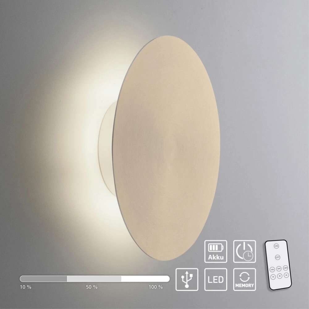 Design-Wandleuchte Akku Puntua Ø 25cm Messing Paul Neuhaus 4012248372524