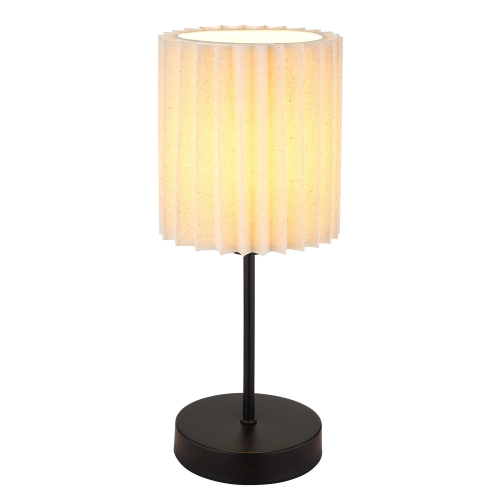 Tischlampe Page Ø 15 cm weiß mit Schwarz