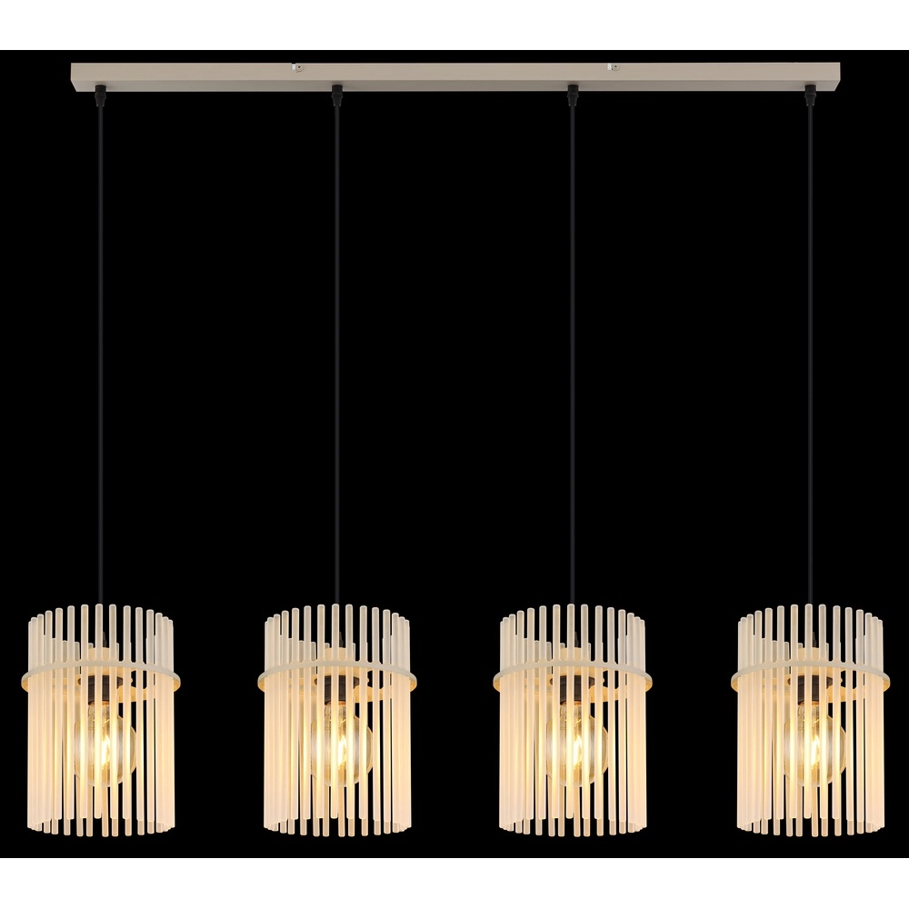 4-flammige Pendelleuchte Gorley sandbraun mit Glas Globo 9007371572717
