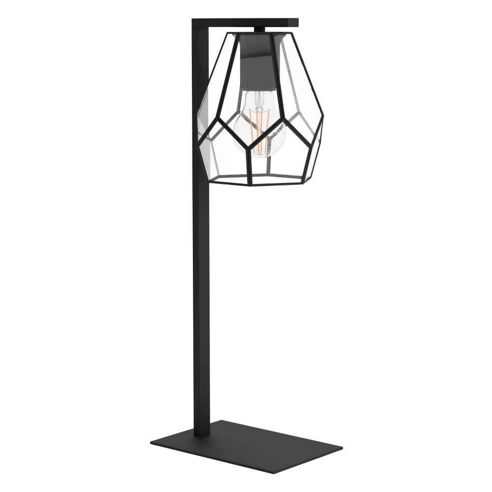 Tischlampe Mardyke schwarz mit Glas
