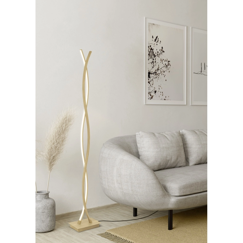 LED-Stehlampe mit Holzoptik Lasana 4 143 cm Eglo 9008606310333