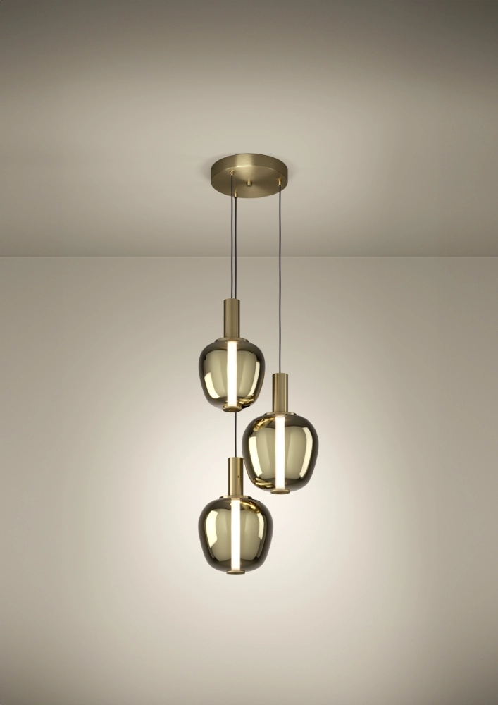 3-Licht Pendellampe Fruitera gold Ø 45 cm Stars of Light 9008606360055