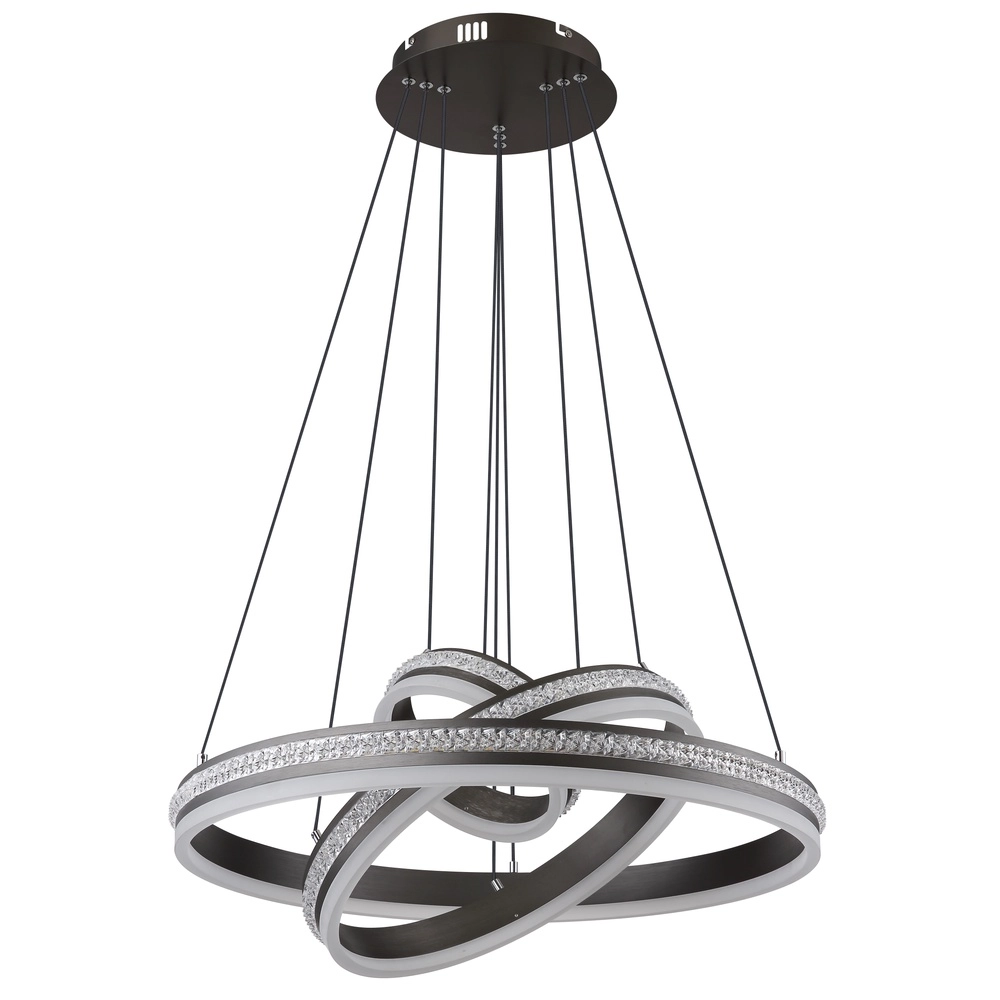 Design-Pendellampe Grouni 3 Ringe mit Titan gebürstet Globo 9007371455003