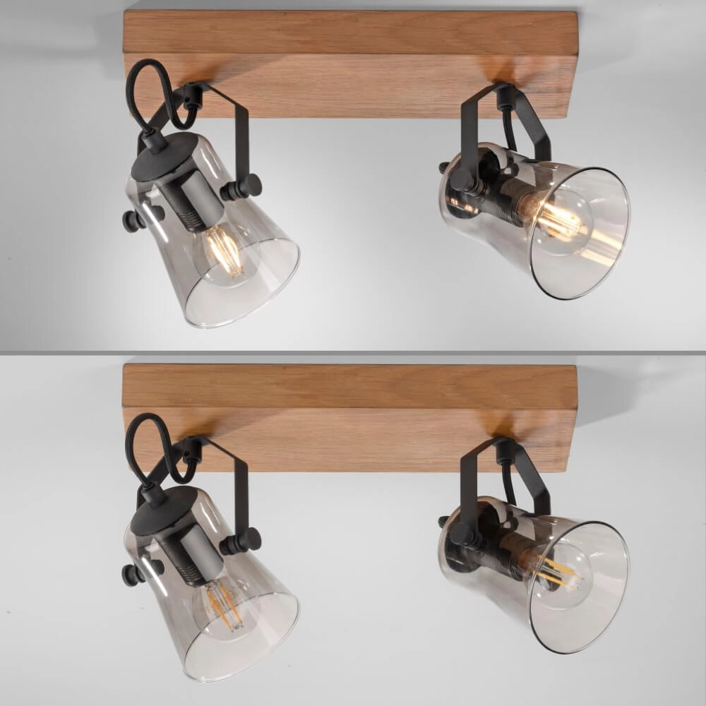 Deckenleuchte Green Langstrom Holz 2-flammig Just Light 4043689994877