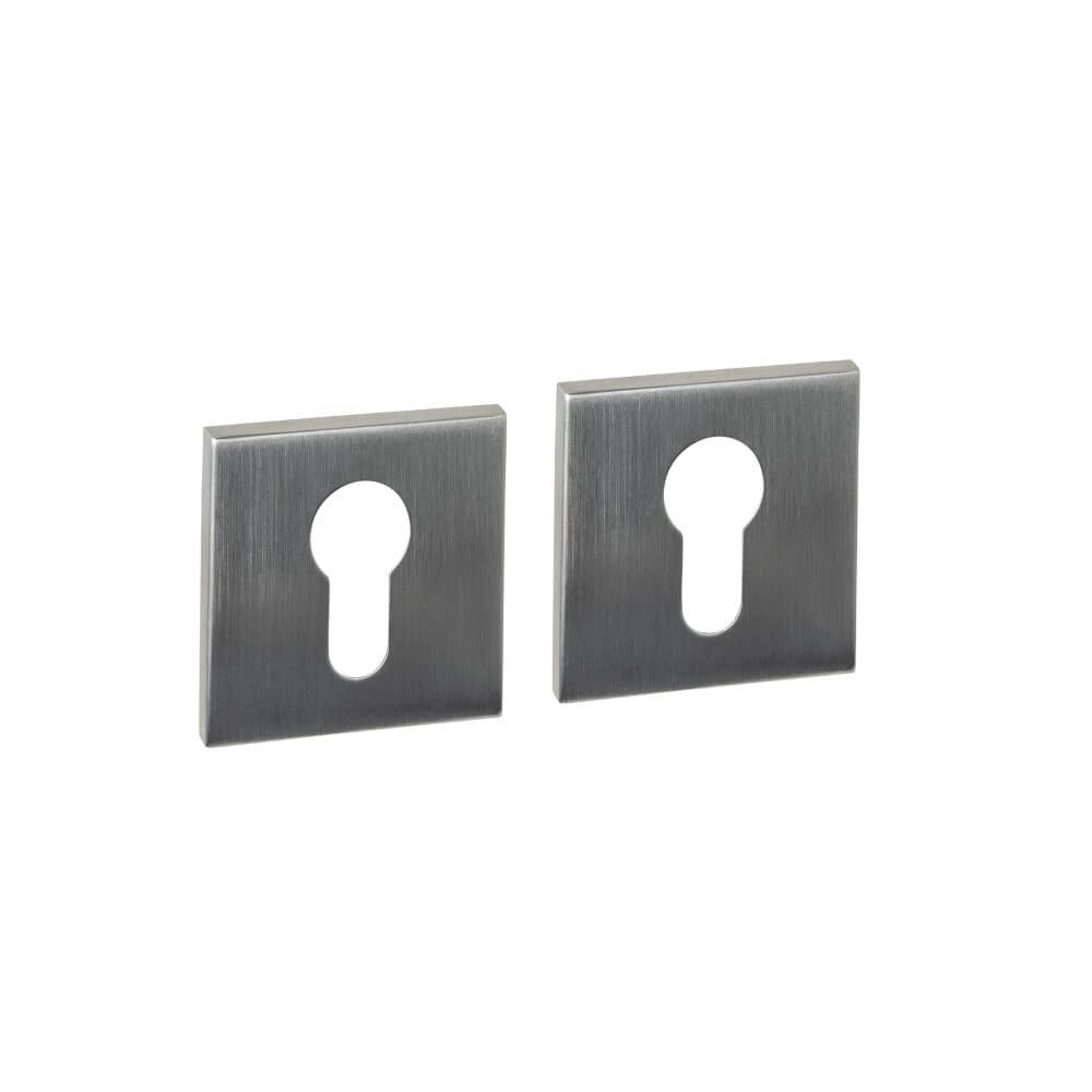 Set mit 2 Zylinder-Rosetten Tira quadratischer Edelstahl 53x53mm Intersteel 8714186695845
