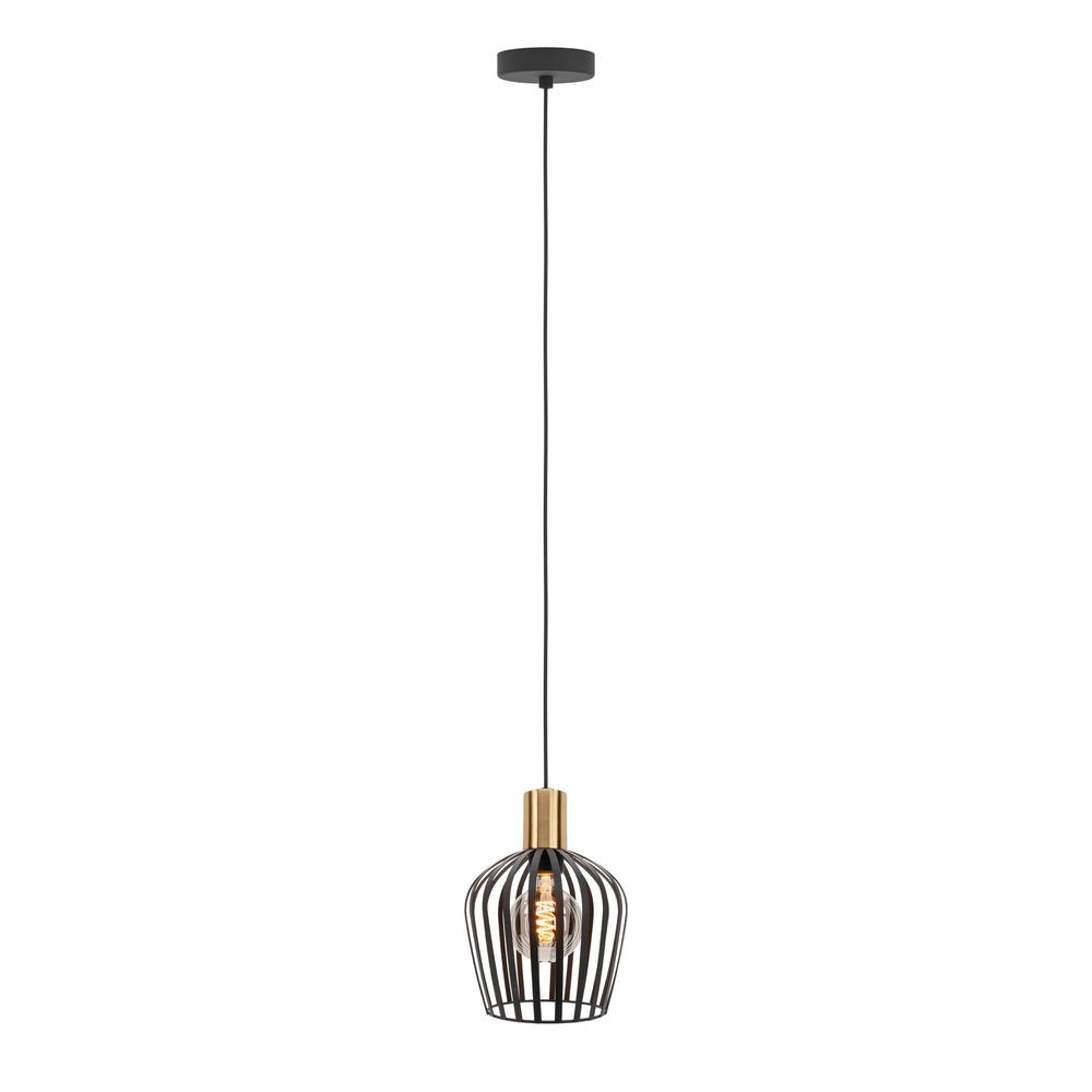 Pendellampe Empoli Schwarz mit Gold – Ø 20cm Eglo 9008606299881