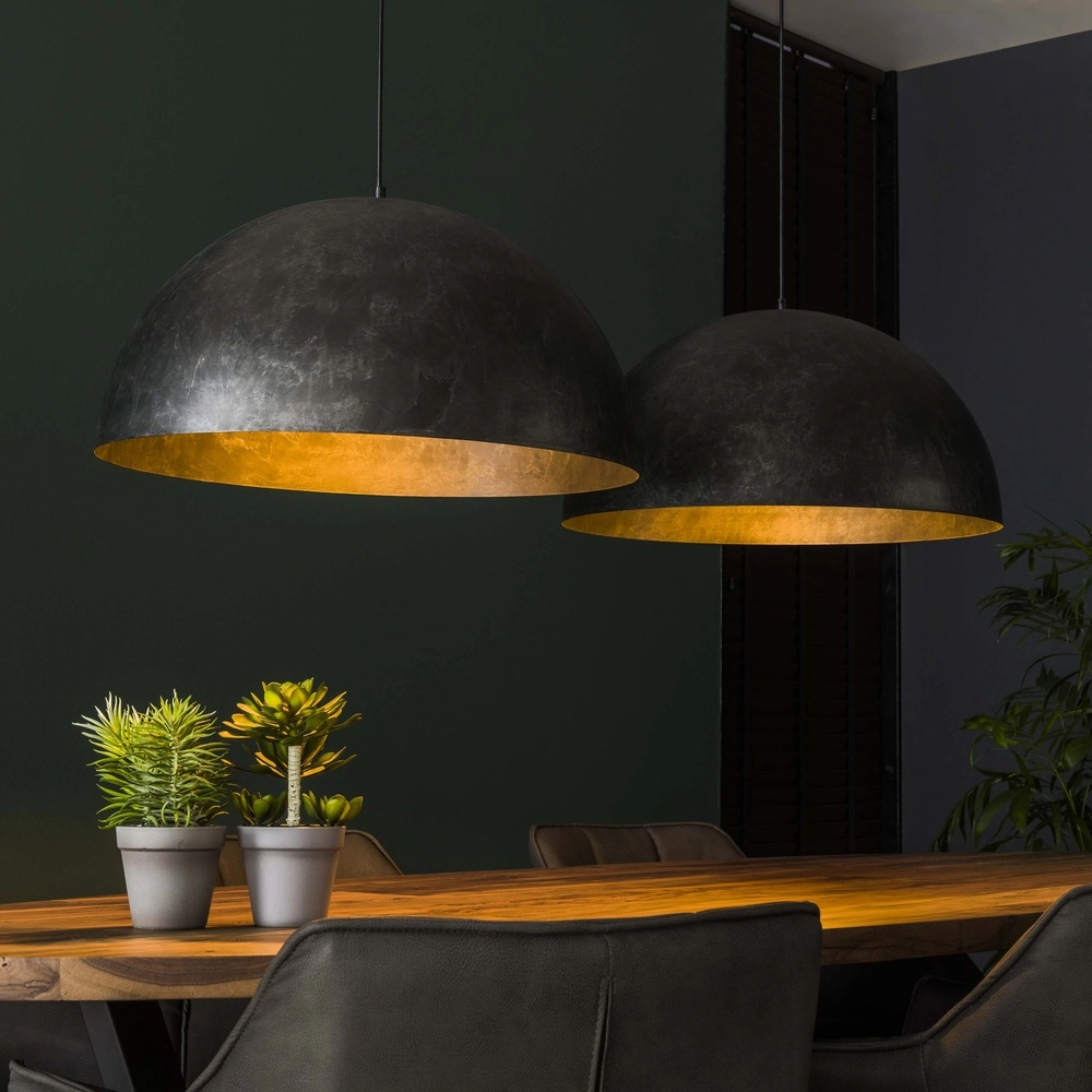 Industrie-Pendellampe Dome 2x Ø 60 cm – Holzkohle Lyora 8716803512566