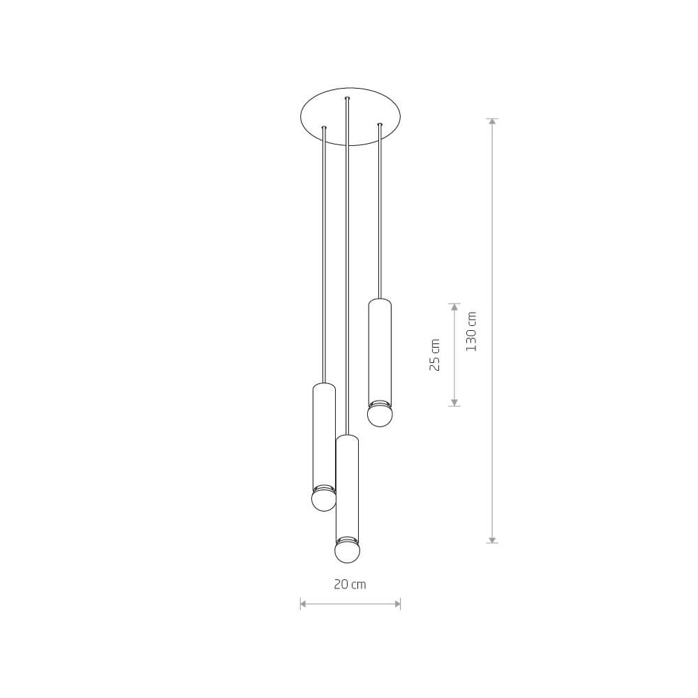 Schwarze Hängelampe Baton 3-flammig Lyora 5903139785693