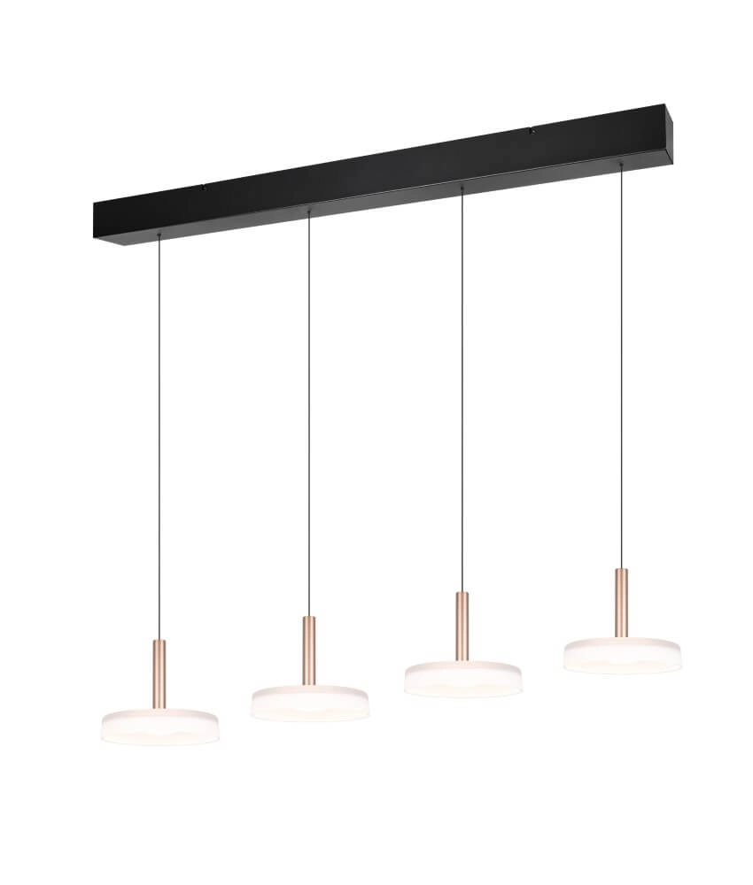 4-flammige LED-Hängelampe Celeste weißes Glas