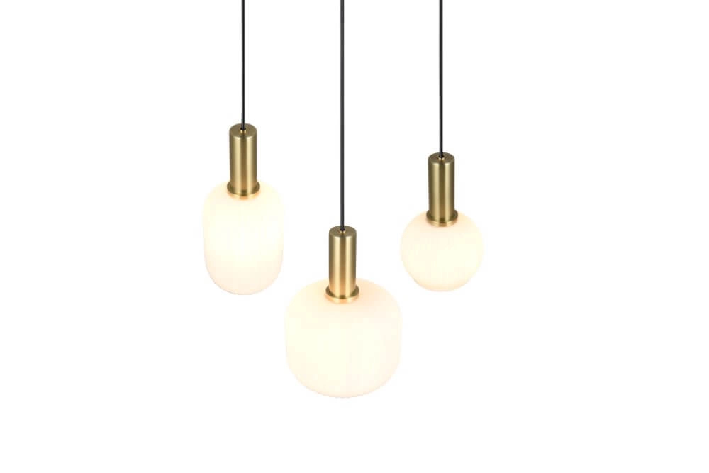 Hängelampe für das Esszimmer Diva 3-flammig – weißes Glas Trio 4017807614503