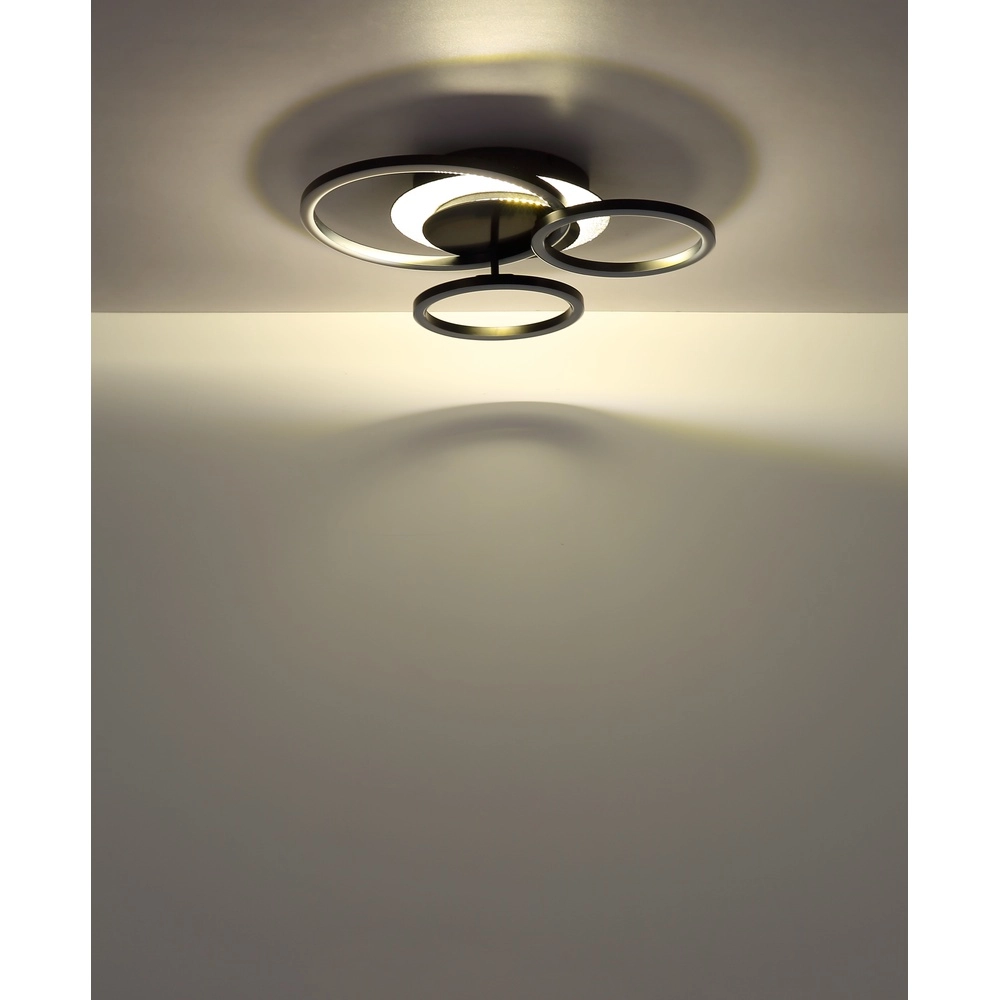 Schwarze Deckenlampe Norberto 3 Ringe Globo 9007371572830