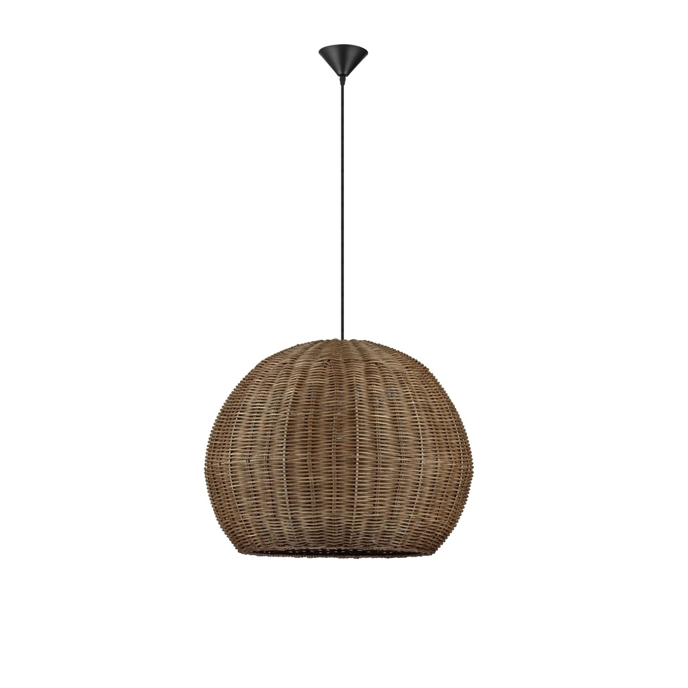 Pendellampe Rielo Schwarz mit Rattan Lyora 5212017487957