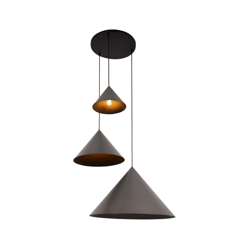 3-Licht Vide Pendellampe Spitze Grau Lucide Vibes 5411212212207