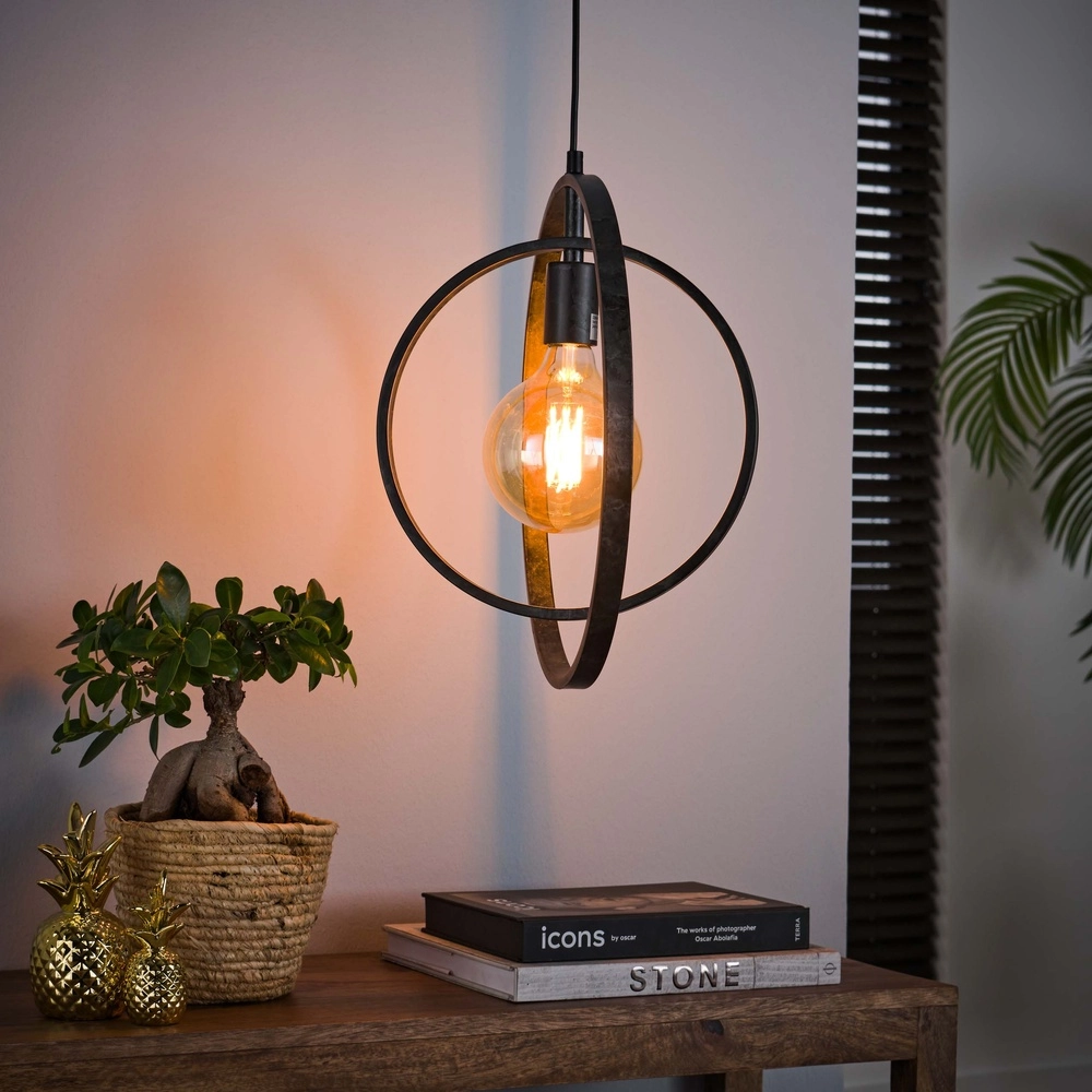 Moderne Pendellampe Ø 40cm Turn Holzkohle Lyora 8716803513129