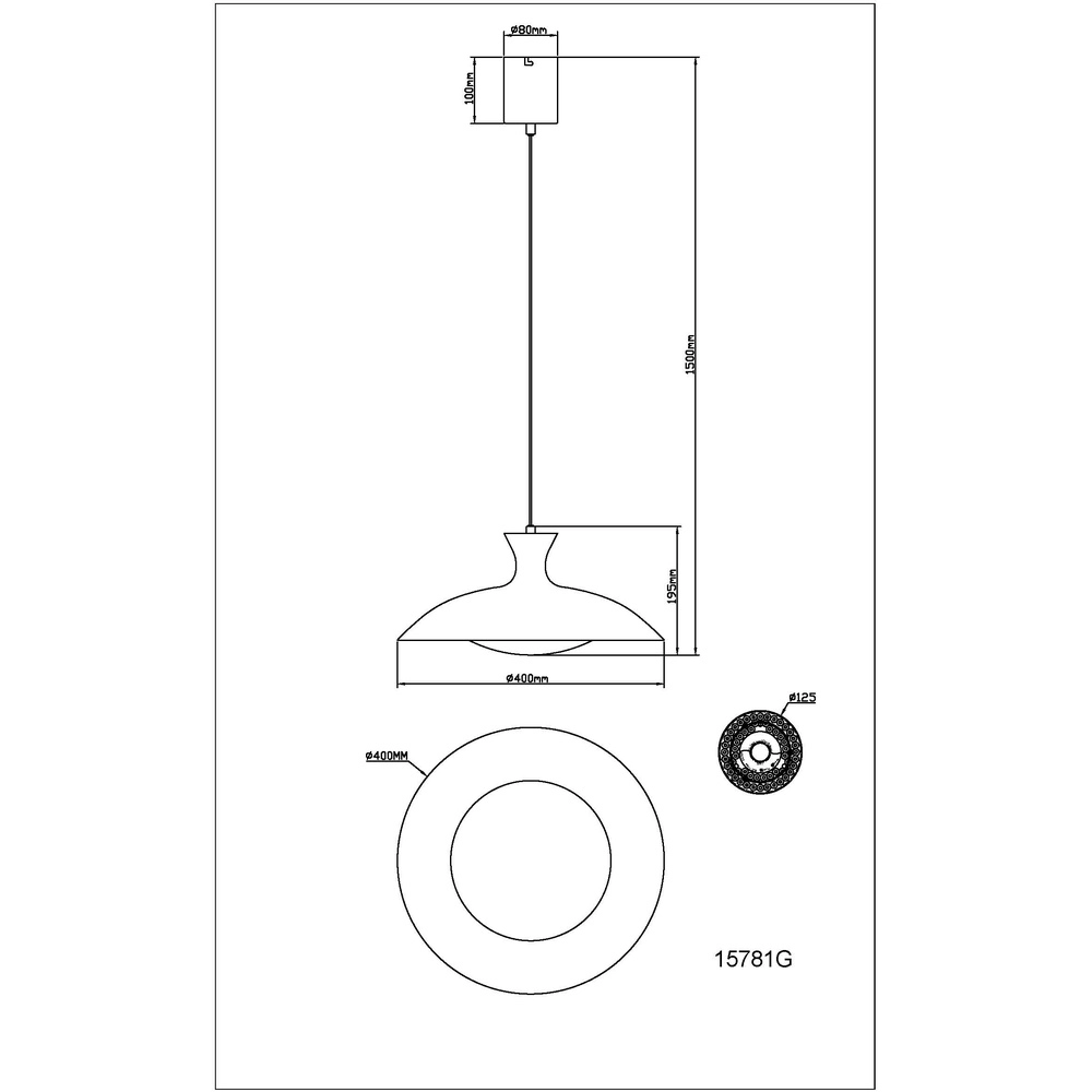Graue Pendellampe Rocha Design Ø 40cm Globo 9007371533985