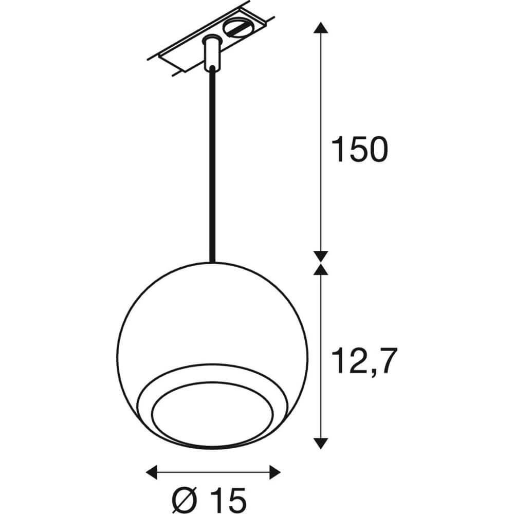 Pendelleuchte für Schiene Light Eye 150 weiß 1-phasig Ø 15cm SLV 4024163295512