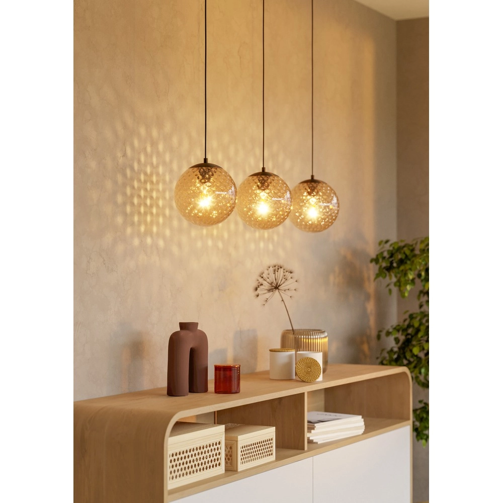 3-Licht Pendellampe Rondo 2 Dark Bronze