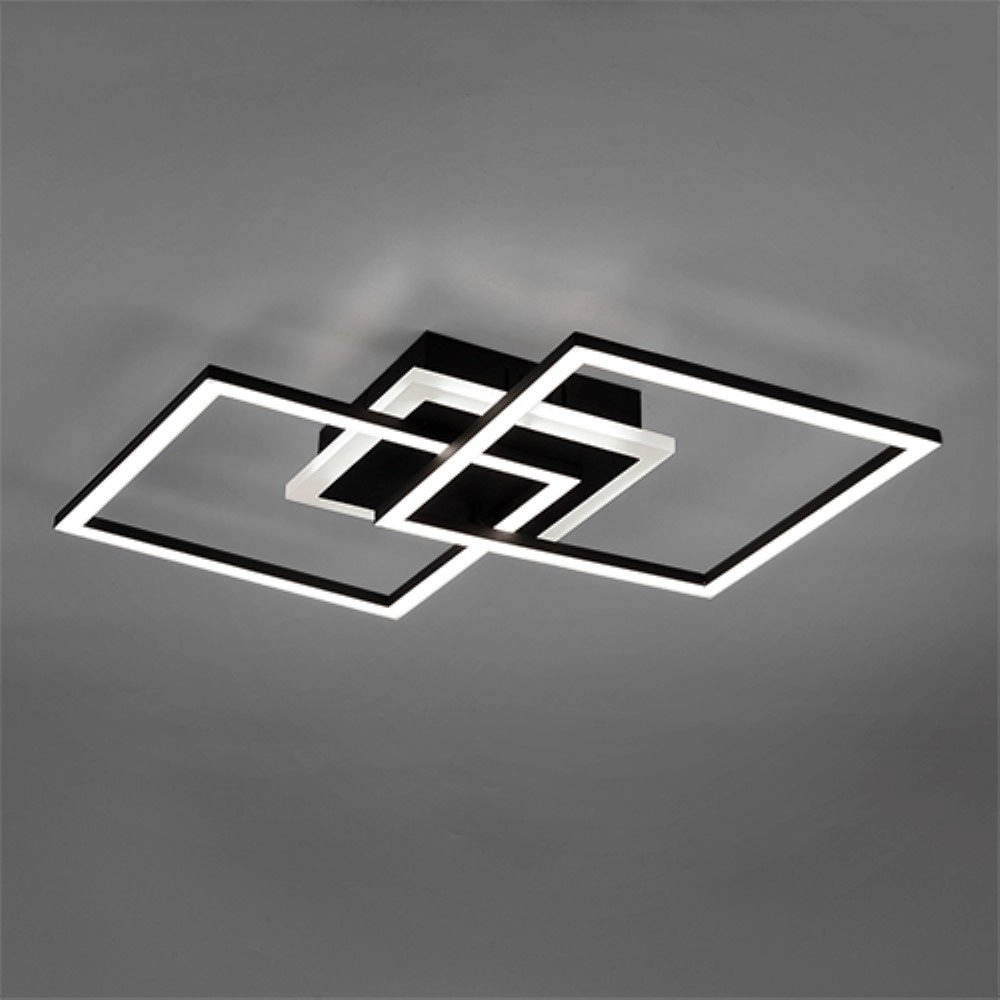 Quadratische Deckenleuchte Venida 57cm schwarz Trio 4017807445084