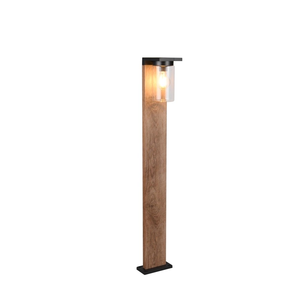 Gartenleuchte Ardila schwarz mit Holz 100cm