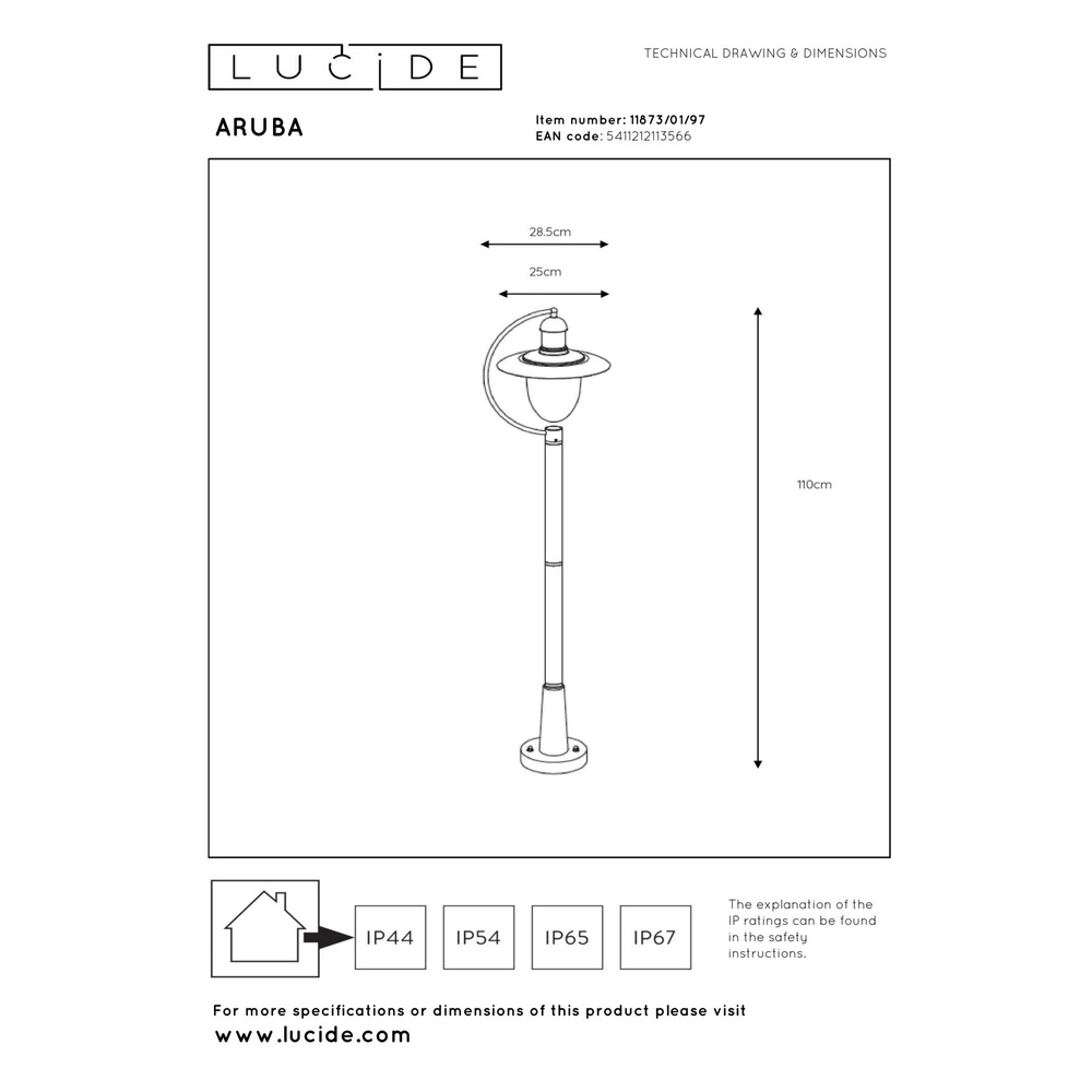 Landlaterne Aruba rostbraun Ø 25 cm Lucide 5411212113566