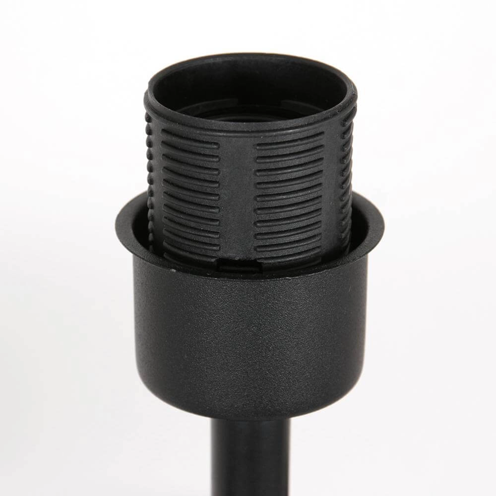 Tischlampe Stang schwarz mit Strohschirm Steinhauer 8712746172034