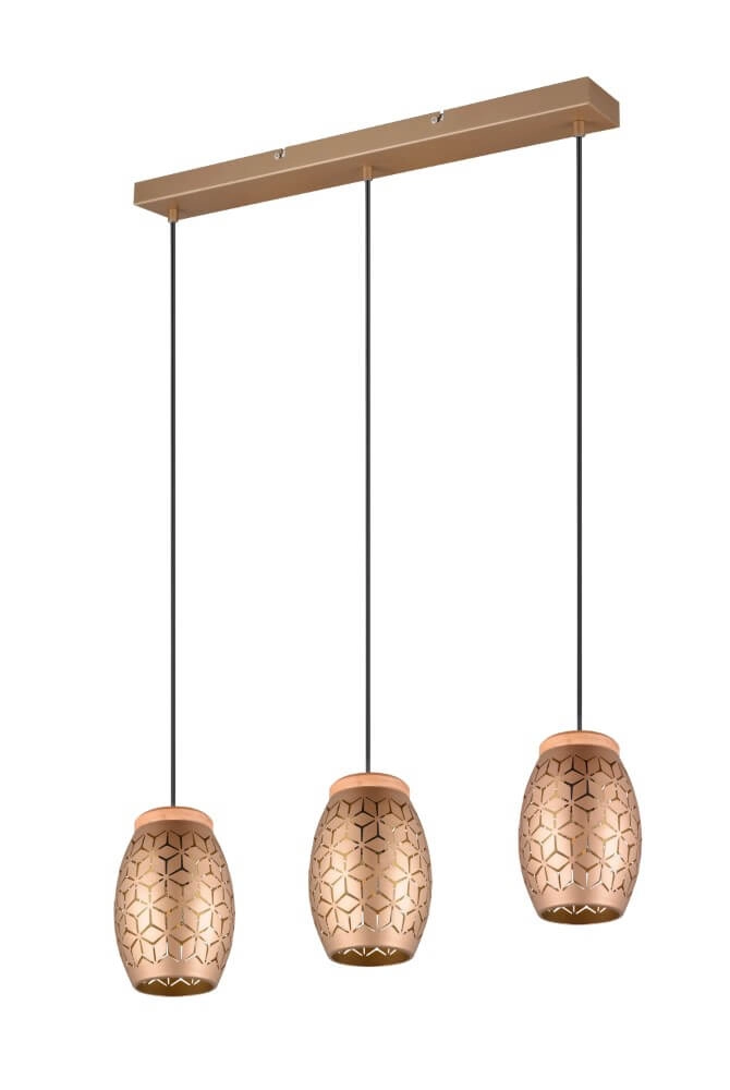Braune Hängelampe Bidar 3-flammig Trio 4017807579031