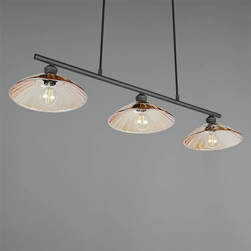 Klassische Pendellampe Eluna 3-Licht Schwarz Trio 4017807682502