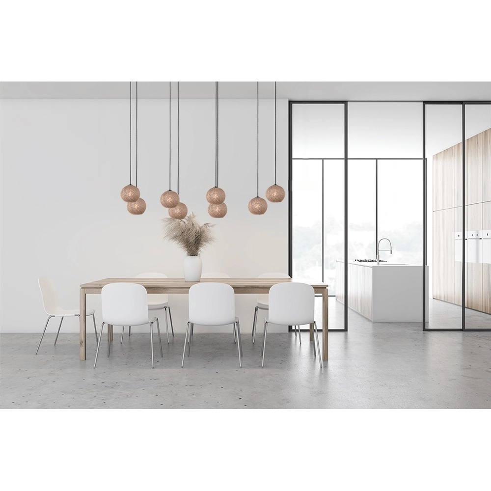 8-Licht Pendellampe Corda ovales Rattan Ø 20 cm Masterlight 8718121352916
