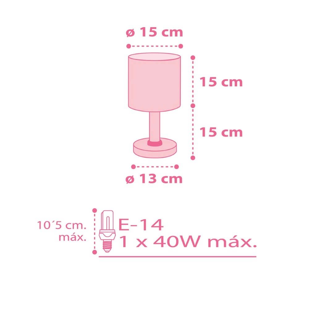 Kinderzimmer-Tischlampe Sweet Dreams zartes Rosa Dalber 8420406620114