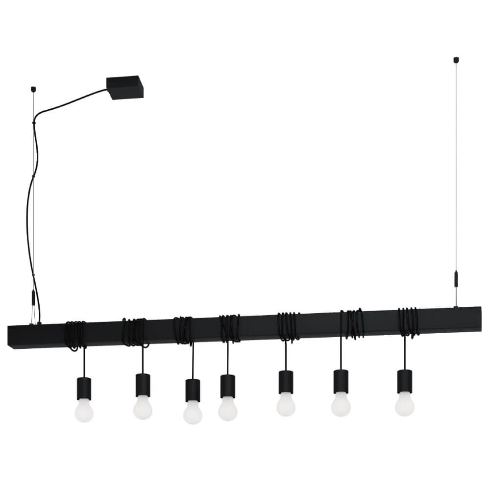 Schwarze Hängelampe Townshend-B 7-Licht