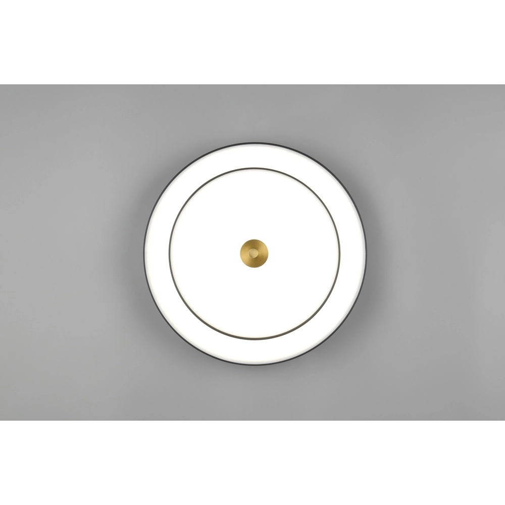 Moderne Deckenleuchte Keaton schwarz mit gold Ø 40cm Trio 4017807653687