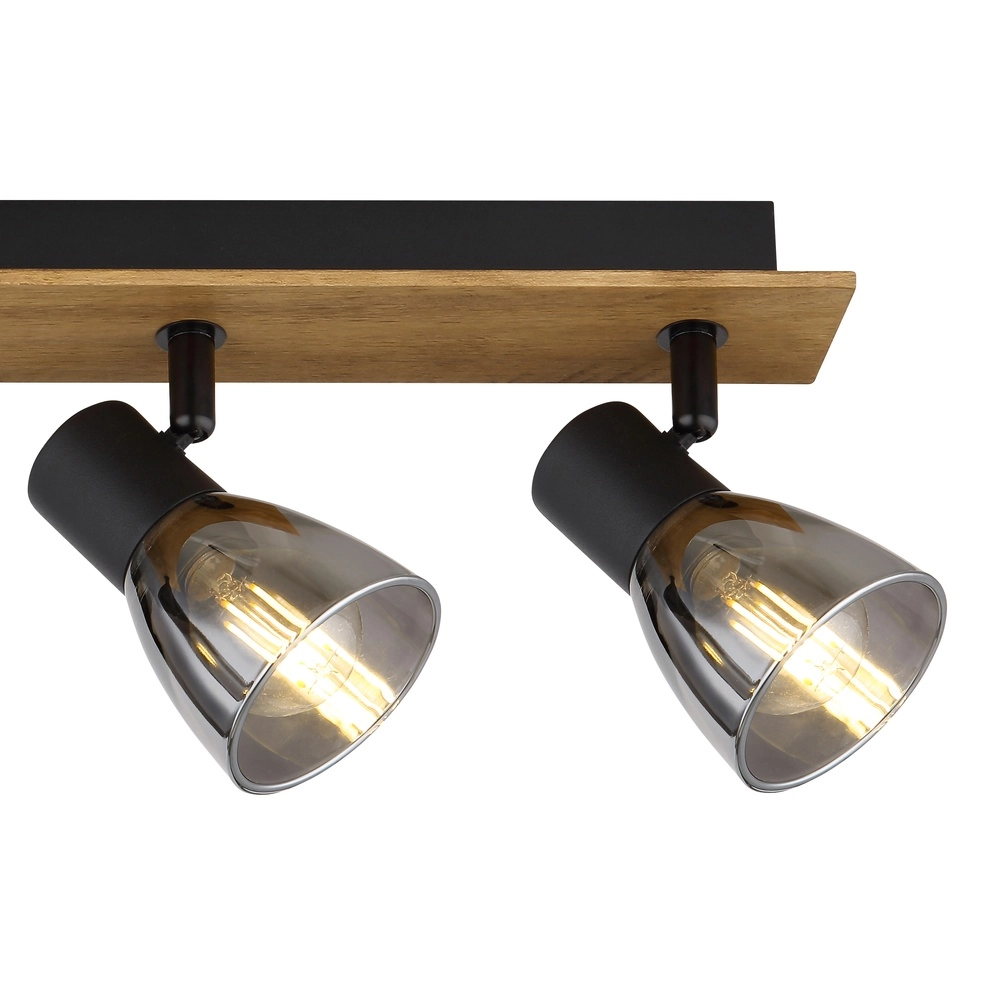 Deckenlampe Claude 4-hell schwarz mit Holz Globo 9007371434213