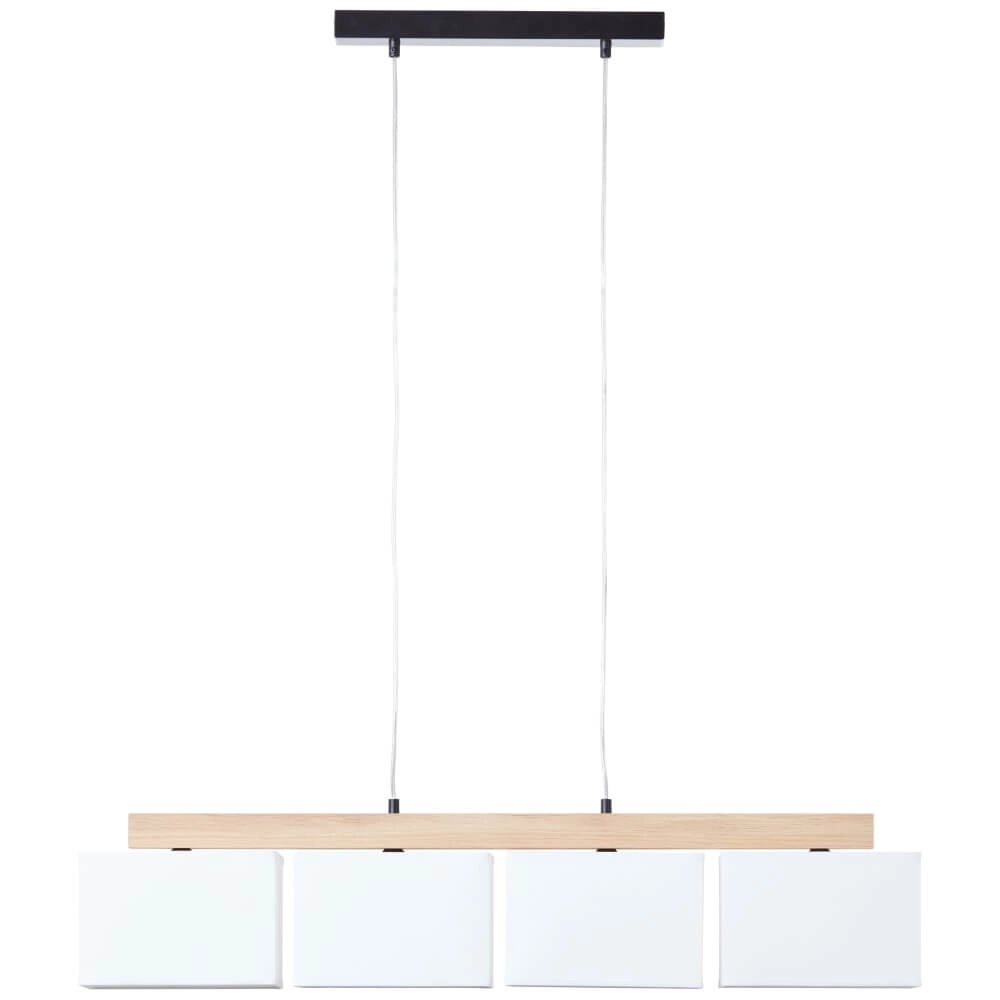 Hängelampe Rayan weiß mit Holz Brilliant 4004353393662