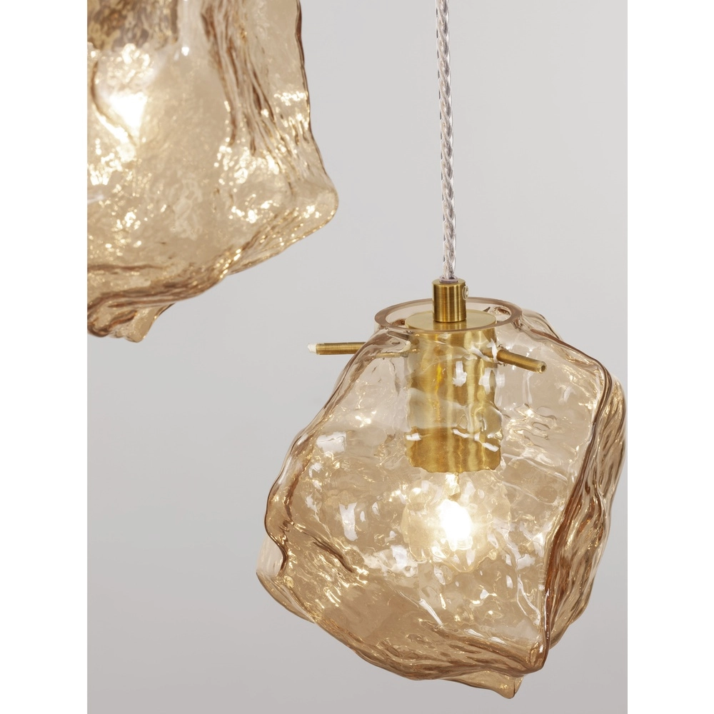 Pendelleuchte Odelle 5-flammiges Gold mit Braunglas Lyora 5212017434401