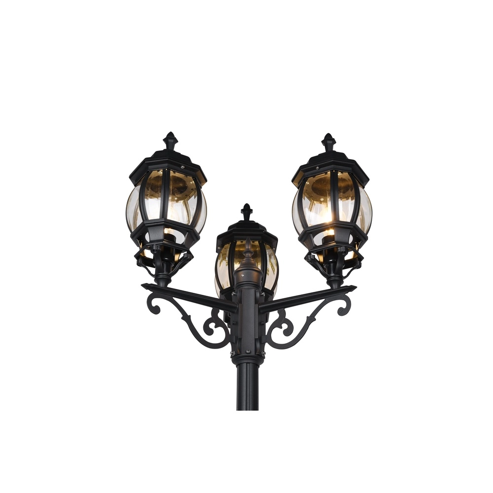 Laterne Elvo 3 Kronen schwarz Trio 4017807543841