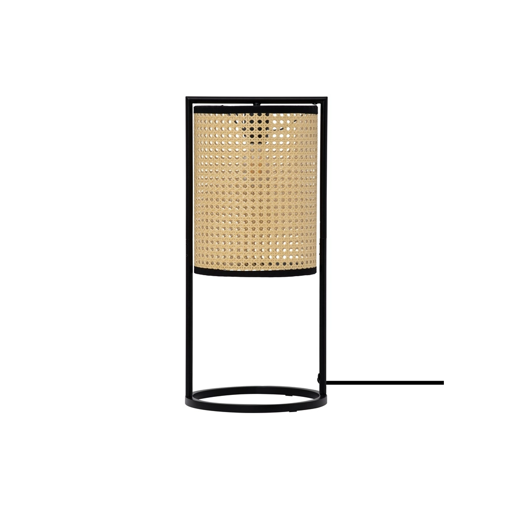 Tischlampe Erto Schwarz und Rattan Lyora 5212017455833