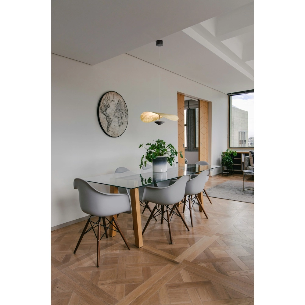 Ø 60cm LED-Pendellicht Lente Blattgold – mit Umlenkrolle Masterlight 8718121390673