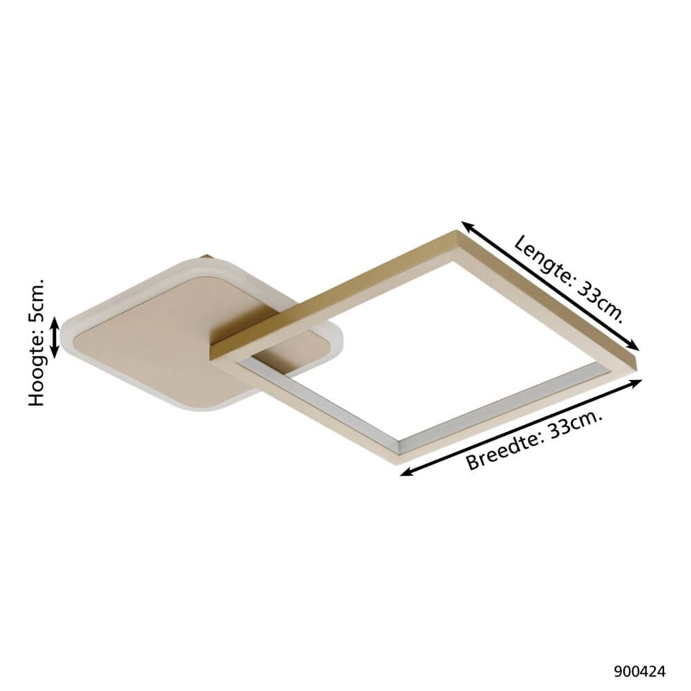 Verstellbare LED-Deckenleuchte Gafares Quadrat - Gold Eglo 9008606241033